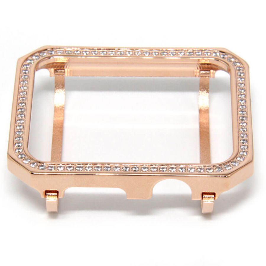 Rose gold special square diamonds alloy Apple watch case